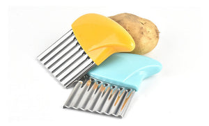 Stainless Steel Potato Crinkle Cutter - Crinkle Cutting Tool French Fry Maker Peeler Cut (2/4Pcs)