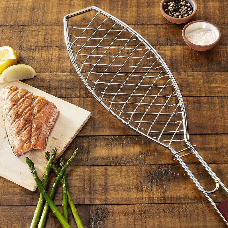 Stainless Steel Fish Grill Basket For Cooking