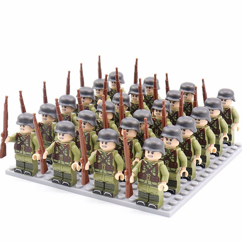 24Pcs/Set Wwii Army Military Building Blocks German France Italy Japan Britain