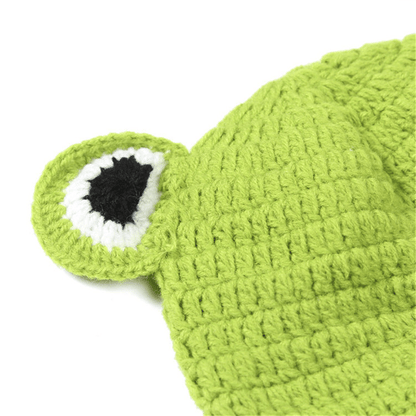 0-12 Months Frog Crochet Pattern Baby Beanie + Bloomer Set 8142382760136-al
