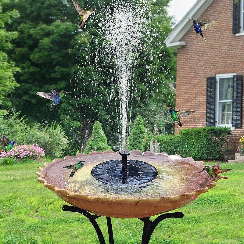 Solar Powered Bird Bath Water Fountain Pump - Garden And Pond