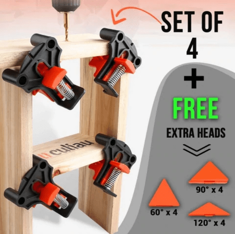 Woodworking Corner Clamp | Set Of 4 + 60° And 120° Heads