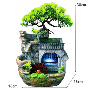 Indoor Tabletop Water Garden Relaxation Waterfall Fountain