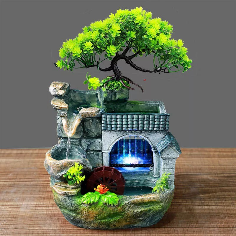 Indoor Tabletop Water Garden Relaxation Waterfall Fountain