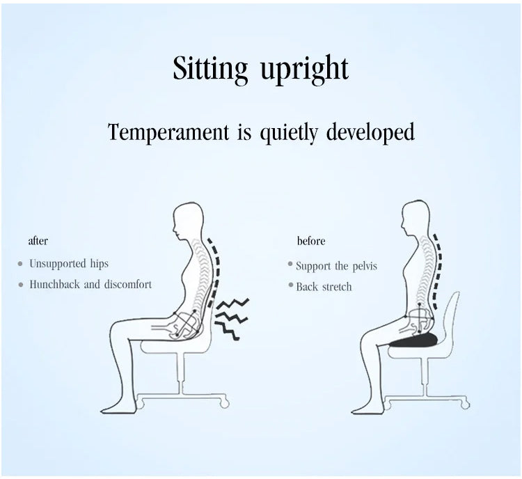 Office Chair Cushion - Premium Soft Hip Support Pillow For Long Sitting