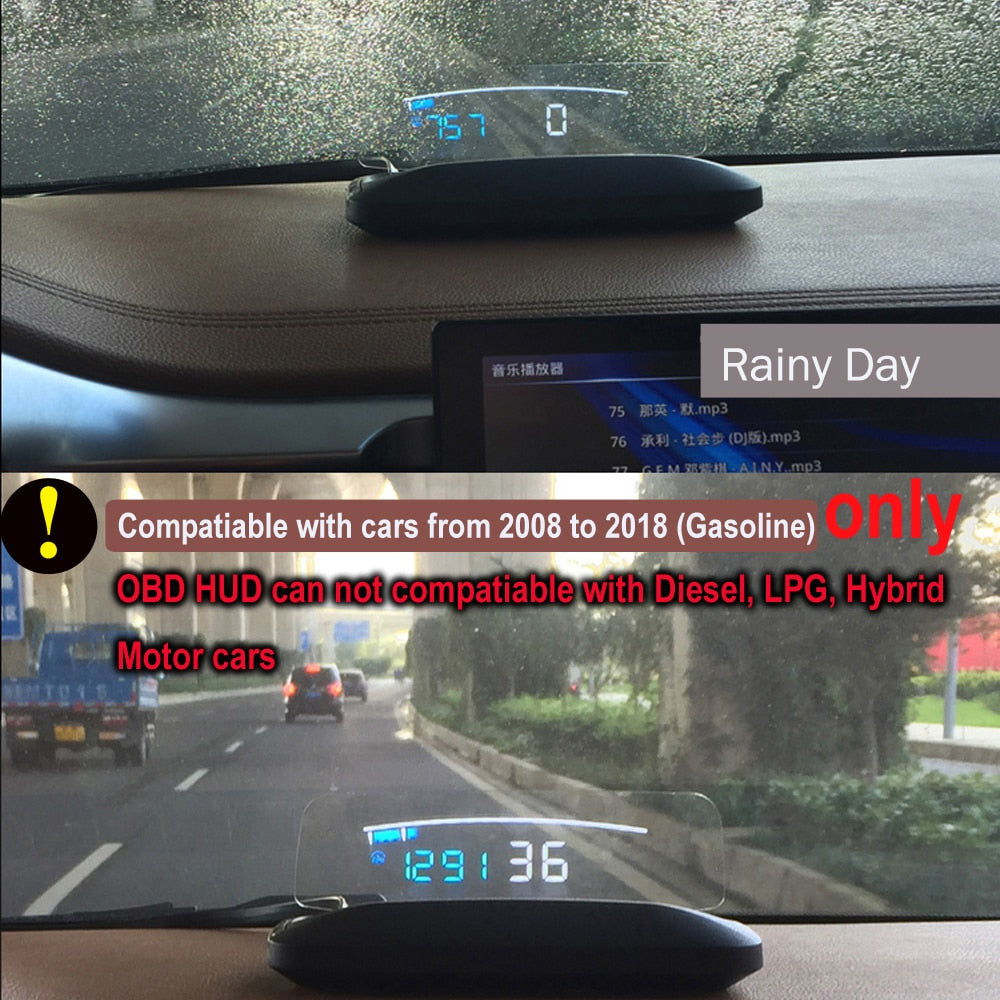 Eanop Hud Mirror 04 Car Head Up Display Obd2 Windshield Speed Projector Security Alarm Water