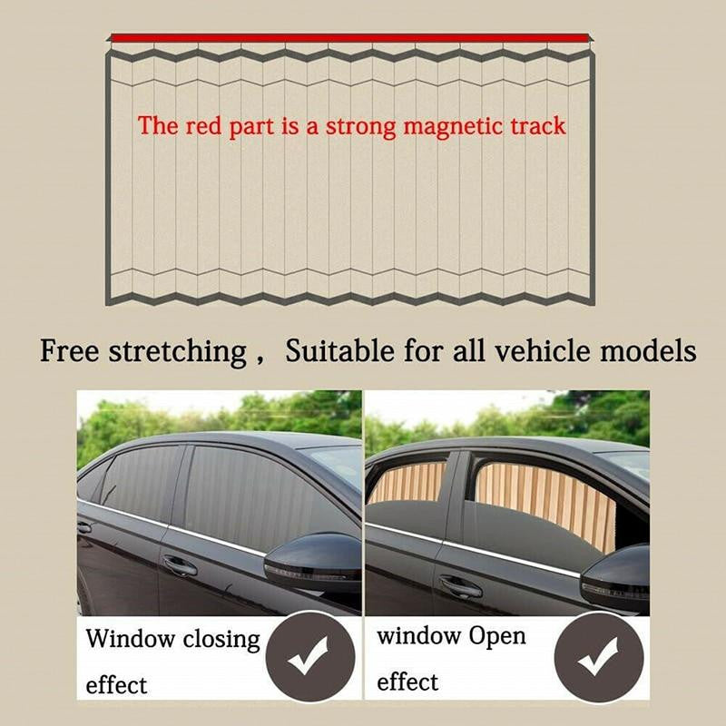 Slidenshade - Universal Magnetic Car Window Sunshade Sliding Curtain Uv Protection