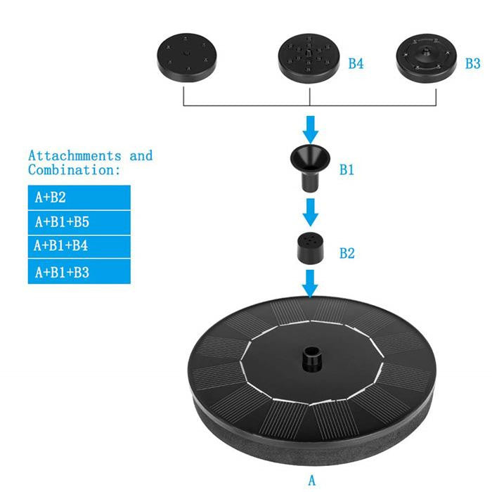 Solar Water Pond Fountain Garden