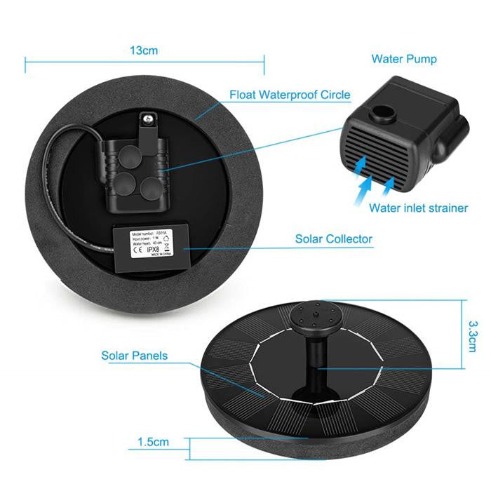 Solar Water Pond Fountain Garden