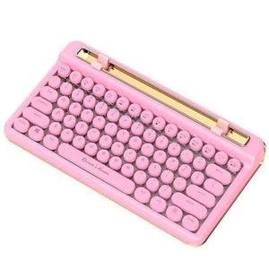 Retro Bluetooth + Wired Dual Mechanical 76 Key Keyboard Pc/Mac/Ipad - Gold