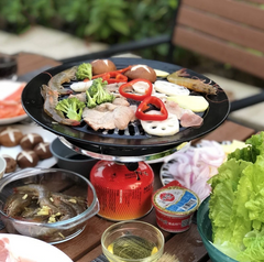 Hunters Creek Portable Korean Outdoor Barbecue Gas Grill Pan Camping Gas Stove Plate Bbq Roasting Cooking Tool Sets