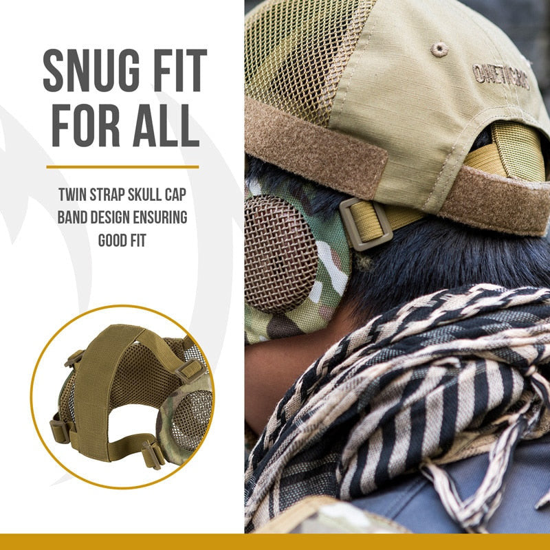 Tactical Foldable Mesh Mask With Ear Protection