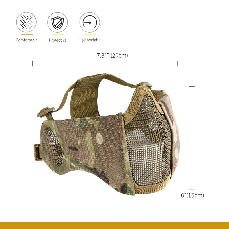 Tactical Foldable Mesh Mask With Ear Protection