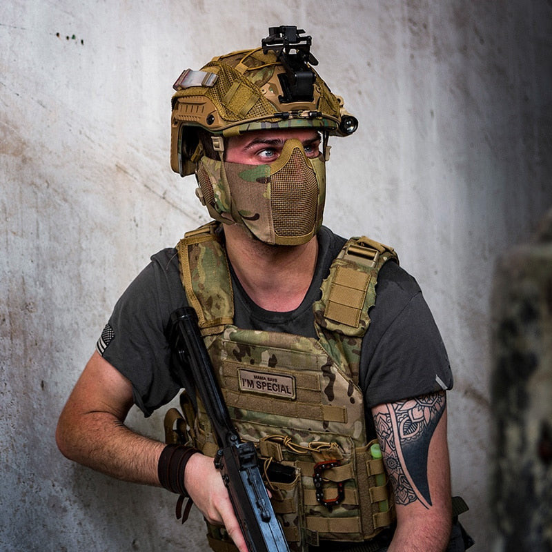 Tactical Foldable Mesh Mask With Ear Protection