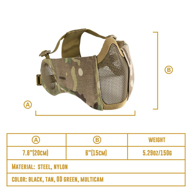 Tactical Foldable Mesh Mask With Ear Protection