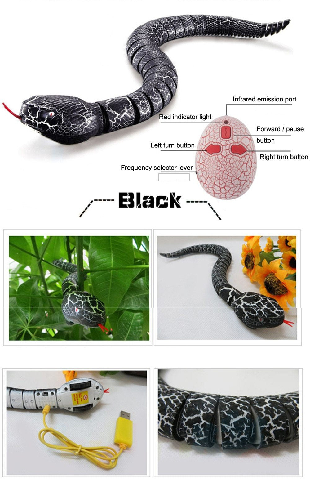 Remote Control Snake Toy For Cats