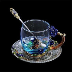 Handmade Enamel Butterfly Rose Cup (Various Designs)