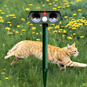 Solar Power Ultrasonic Animal Pest Repeller Infrared Sensor Waterproof Animal Deterrent