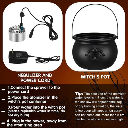 Halloween Witch Pot Smoke Machine Mist Maker