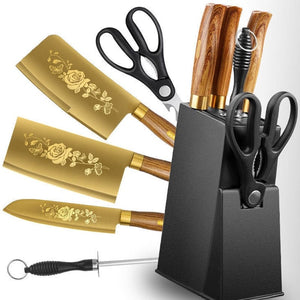 Titangold Designer Titanium Kitchen Knife Set