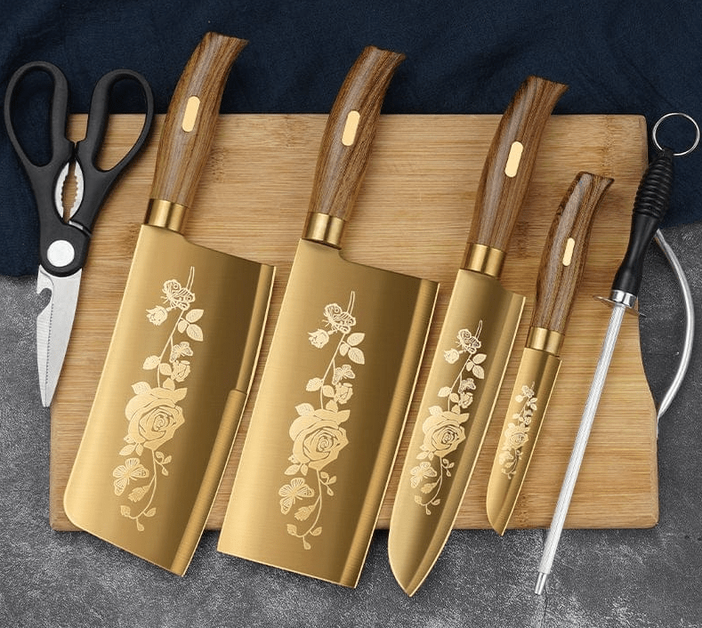 Titangold Designer Titanium Kitchen Knife Set