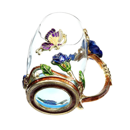 Handmade Enamel Butterfly Rose Cup (Various Designs) 263799