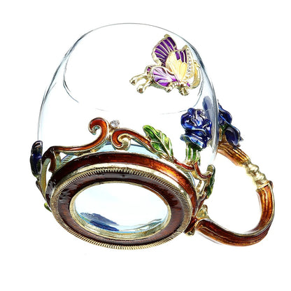 Handmade Enamel Butterfly Rose Cup (Various Designs) 263799