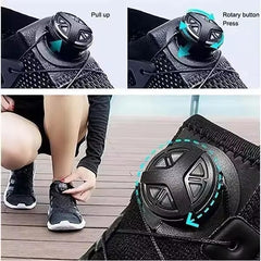 Rotating Buckle No Tie Shoelaces for Running Shoes with Automatic Dial System