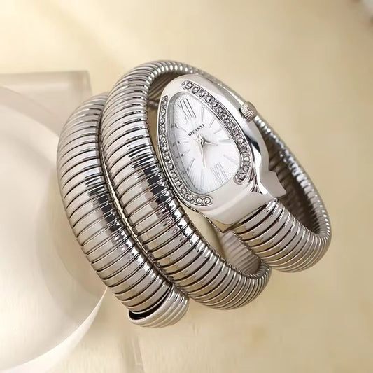 Women's Fashion Watch – Luxury Snake Bracelet Watch, Quartz Movement, Gift for Her