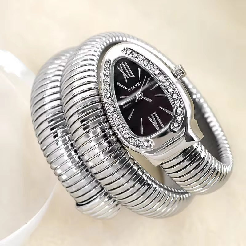 Women's Fashion Watch – Luxury Snake Bracelet Watch, Quartz Movement, Gift for Her
