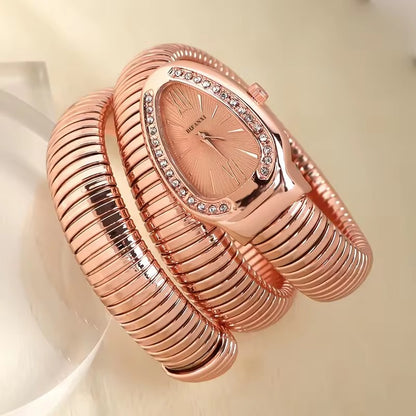 Women's Fashion Watch – Luxury Snake Bracelet Watch, Quartz Movement, Gift for Her
