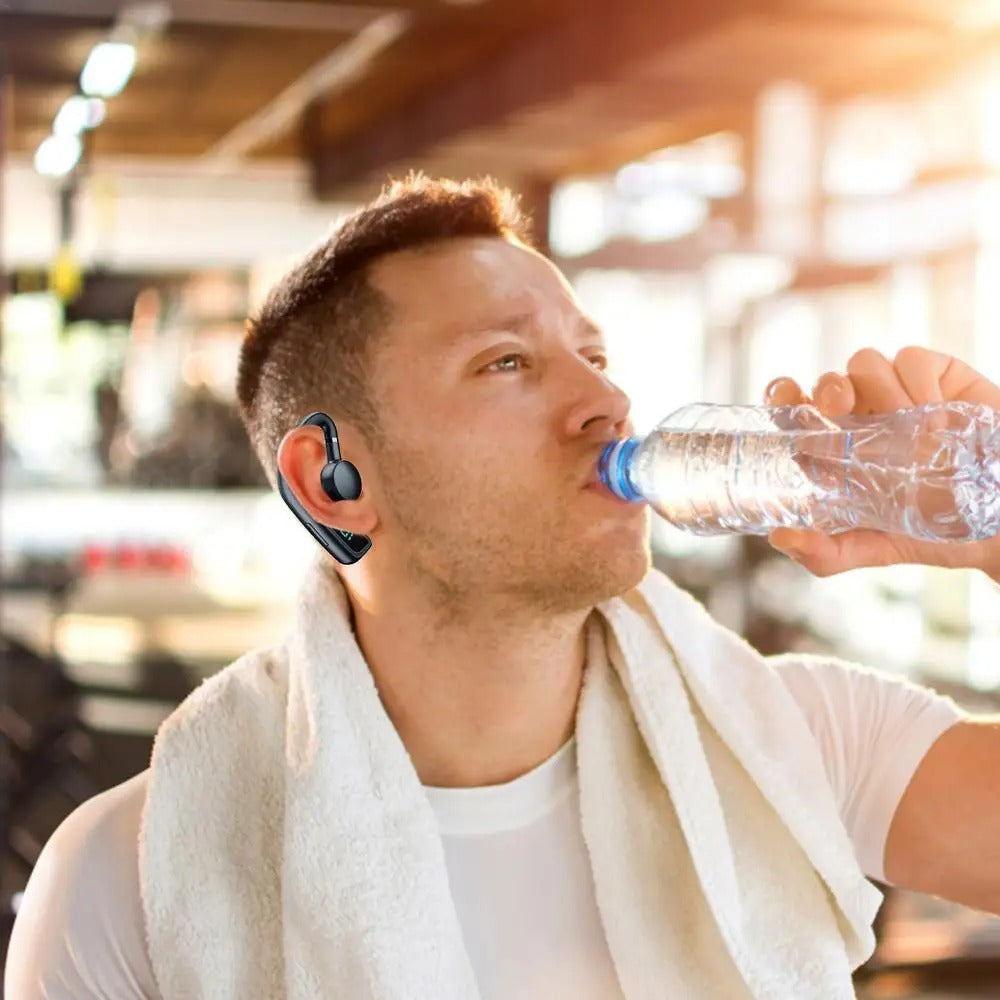 Lightweight Wireless Bluetooth Headset with Ear Hook - Noise Cancelling Sport Earbuds 1005007309838734-al