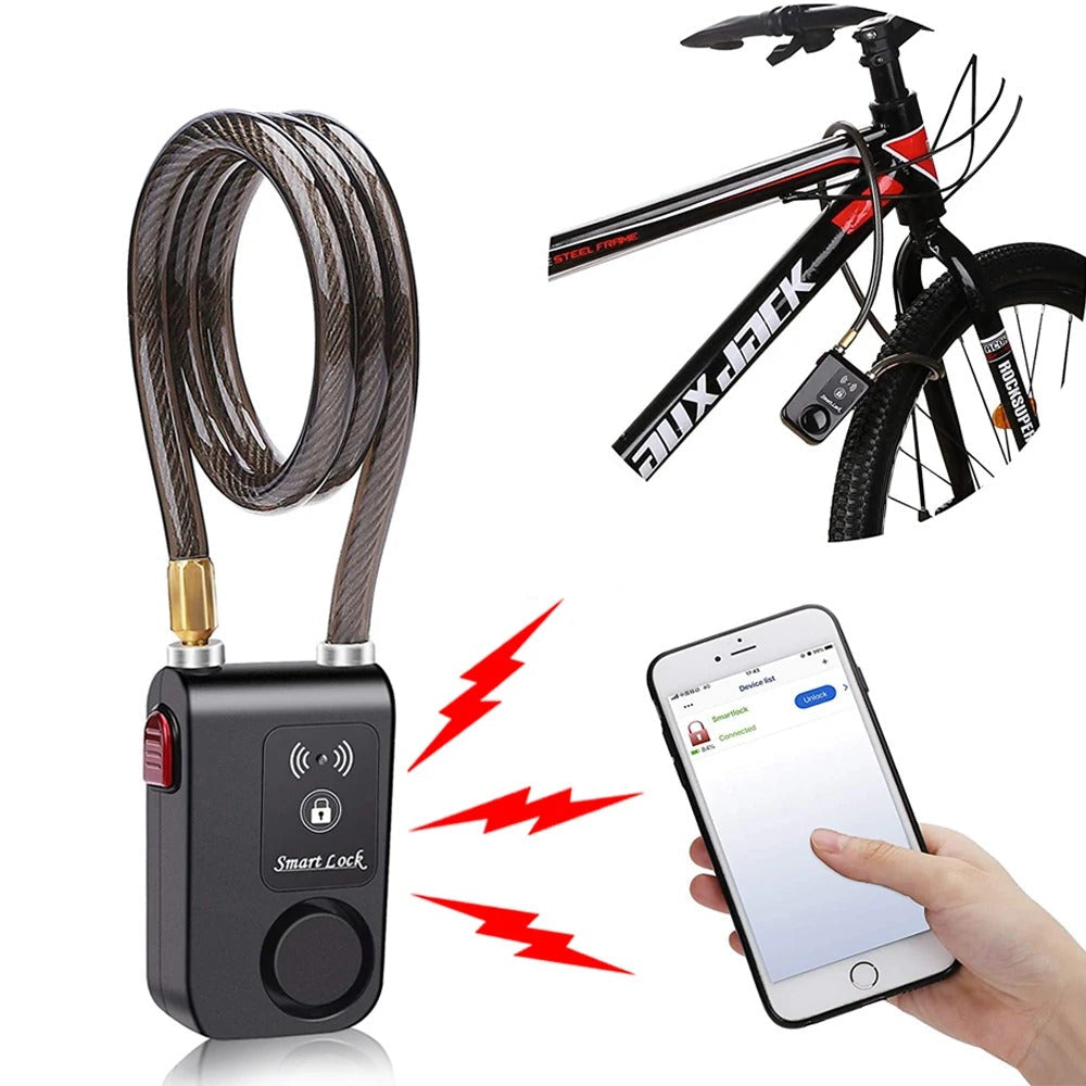 Smart Bluetooth Bike Lock Alarm with Waterproof Design for Security