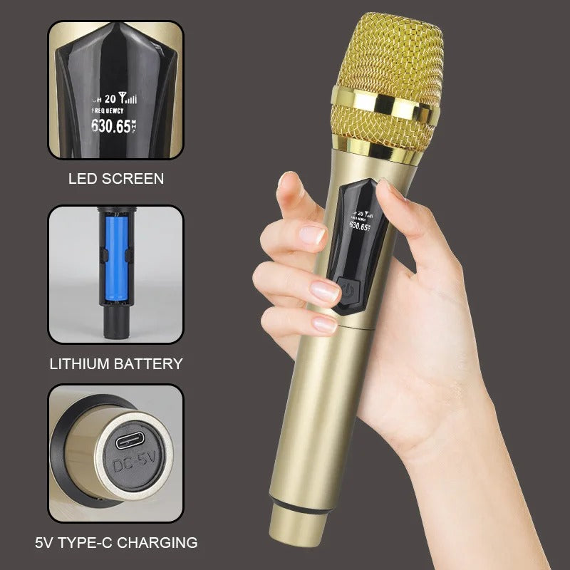 Karaoke Wireless Microphone System Rechargeable Mic for Speeches 1005007454640801-al