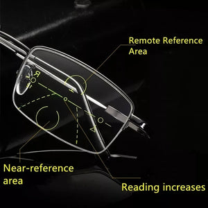 Titanium Multifocal Reading Glasses With Blue Light Protection