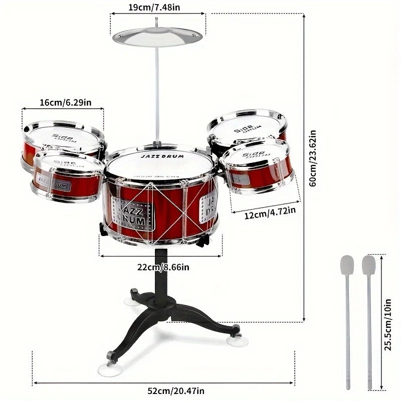 Kids Drum Set Musical Toy Drum Kit For Toddlers 8142491254984-al