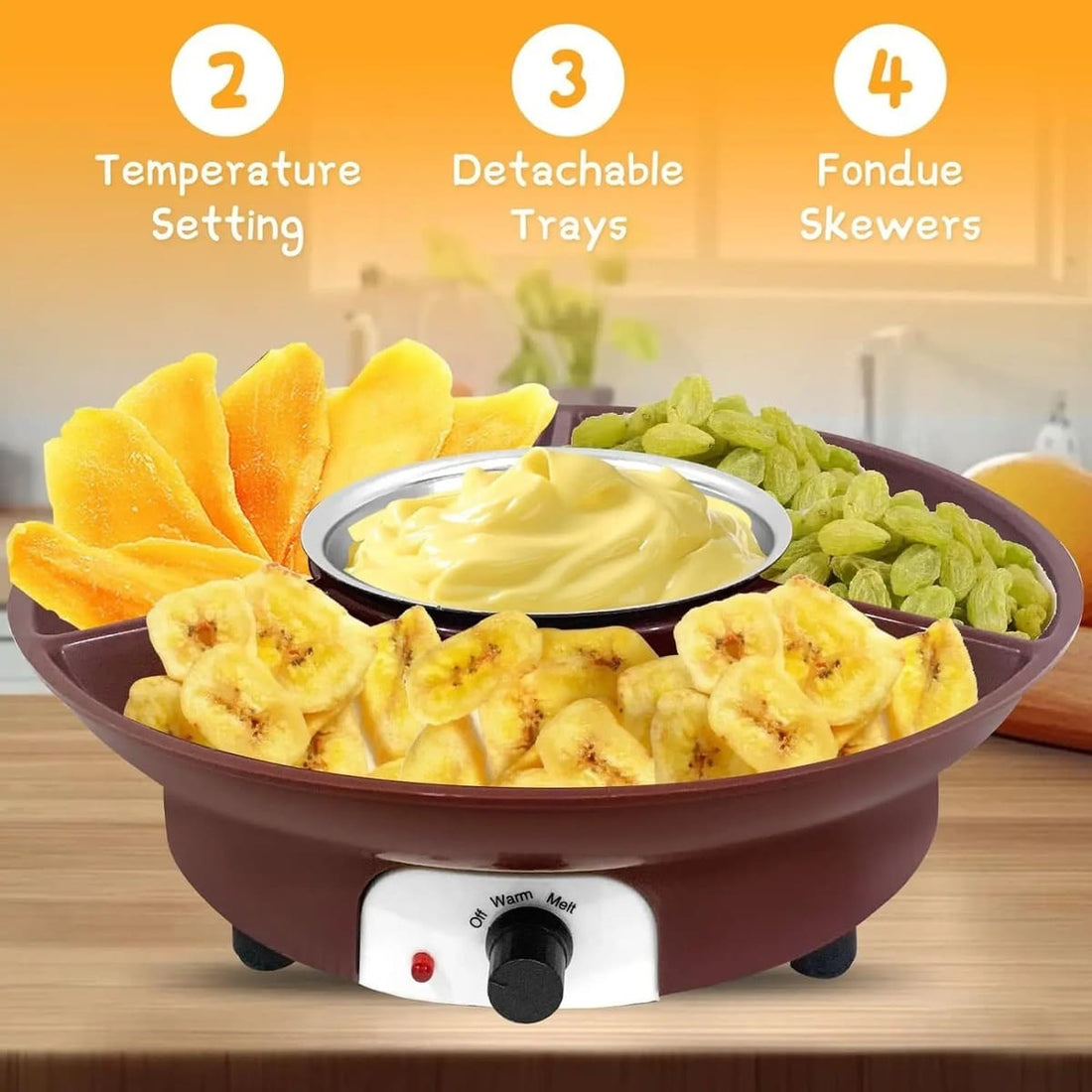 Home Electric Chocolate Fountain Machine with Fondue Pot and Dip Bowl 224821