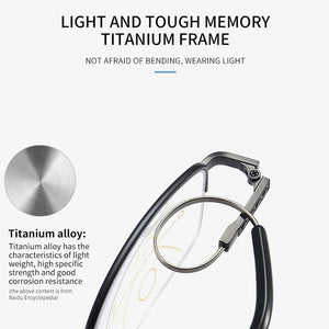 Titanium Multifocal Reading Glasses With Blue Light Protection