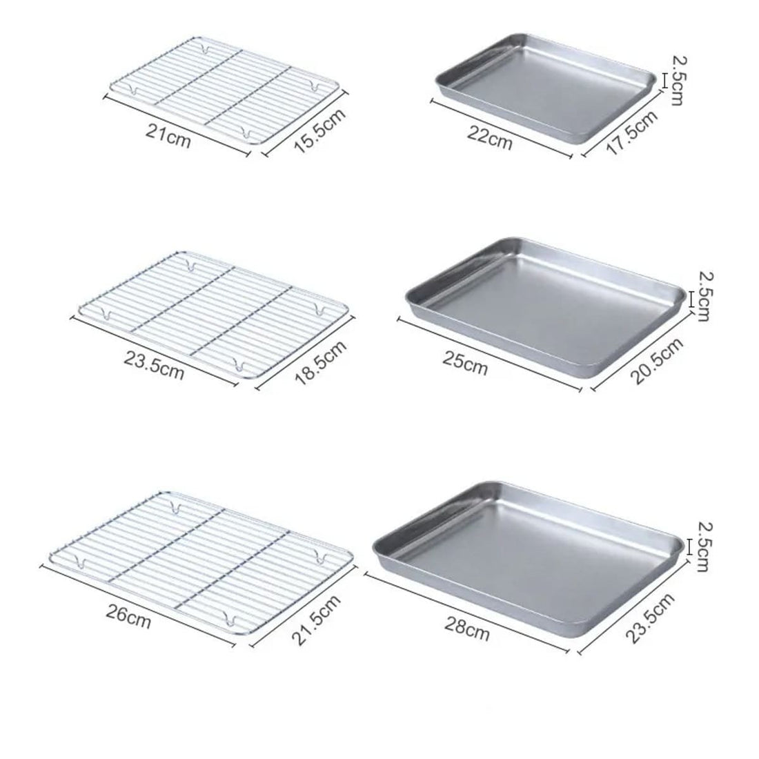Multipurpose Cooling Rack for Baking with Oven Tray Stainless Steel Set 1005005606177094-al