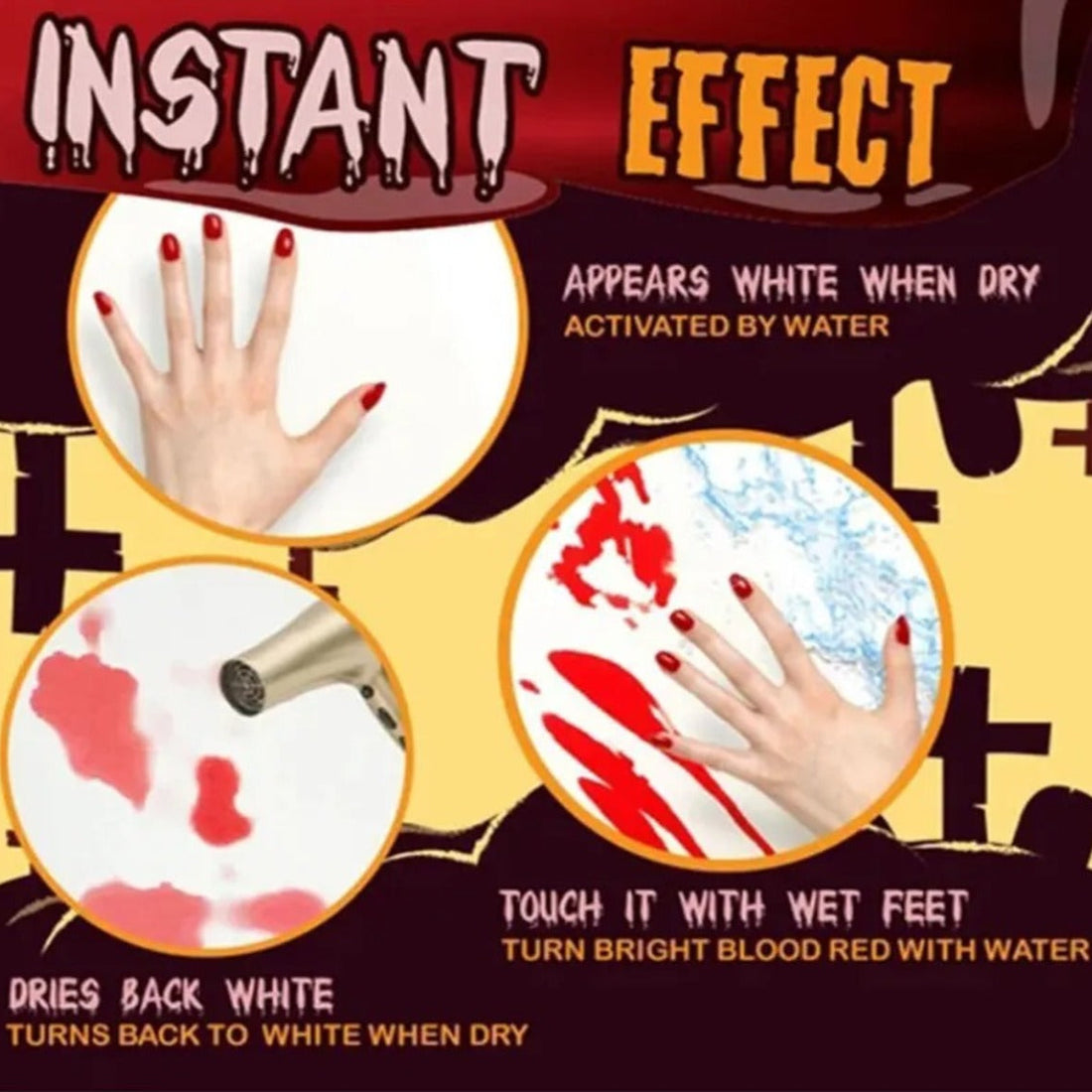 Color Changing Bloody Bath Mat for Halloween Bathroom Decor Scary Prank Rug 259303