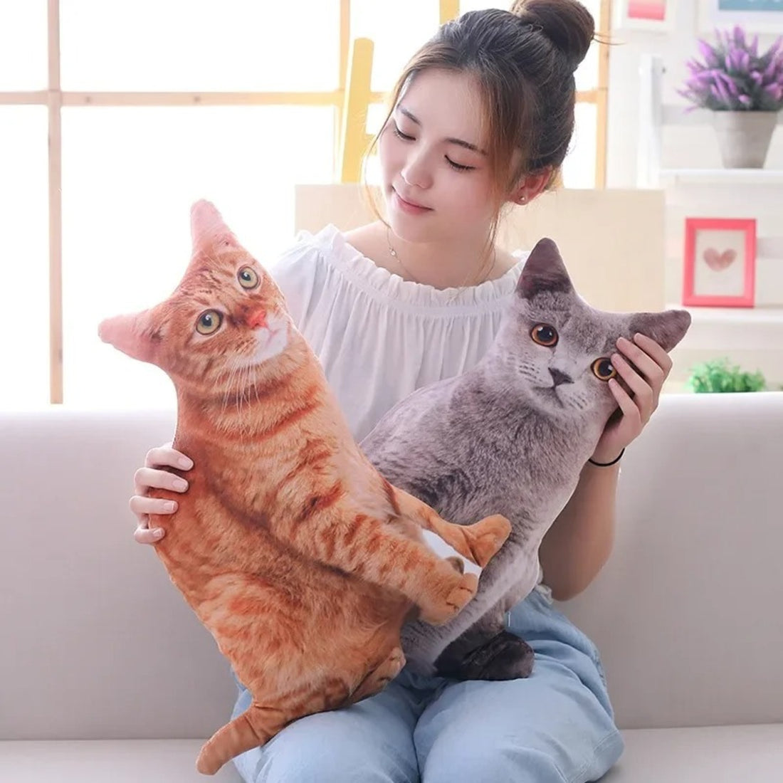 Stuffed Cat Toy Pillow Cute Plush for Sleeping and Decor 327253