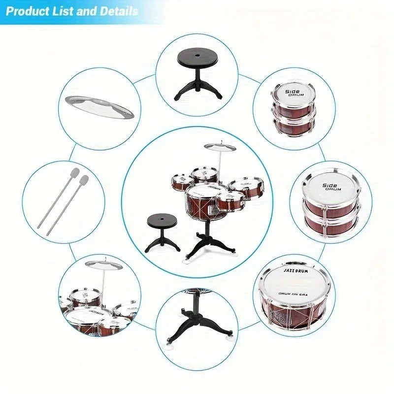 Kids Drum Set Musical Toy Drum Kit For Toddlers 8142491254984-al