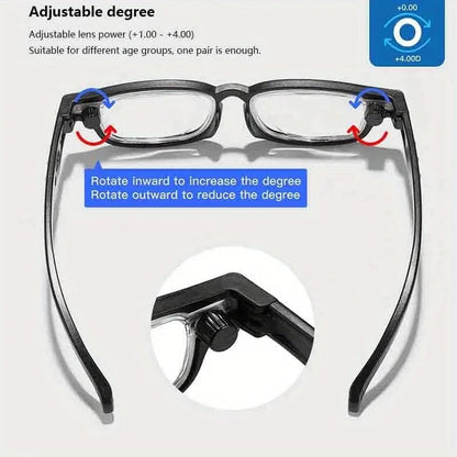 Adjustable Focus Eyeglasses TR90 Flexible Lightweight Multifocus Reading Glasses 251584