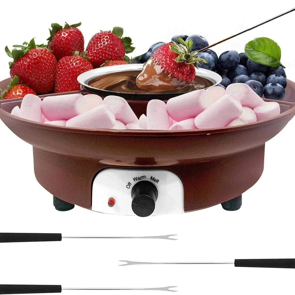 Home Electric Chocolate Fountain Machine with Fondue Pot and Dip Bowl 224821