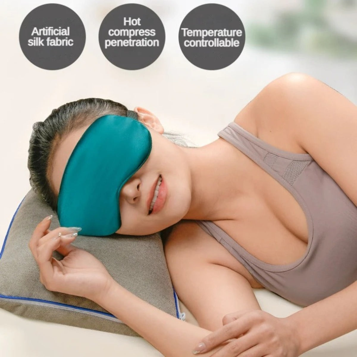 Heated Eye Mask USB Electric Warm Compress for Eye Fatigue Relief 342864