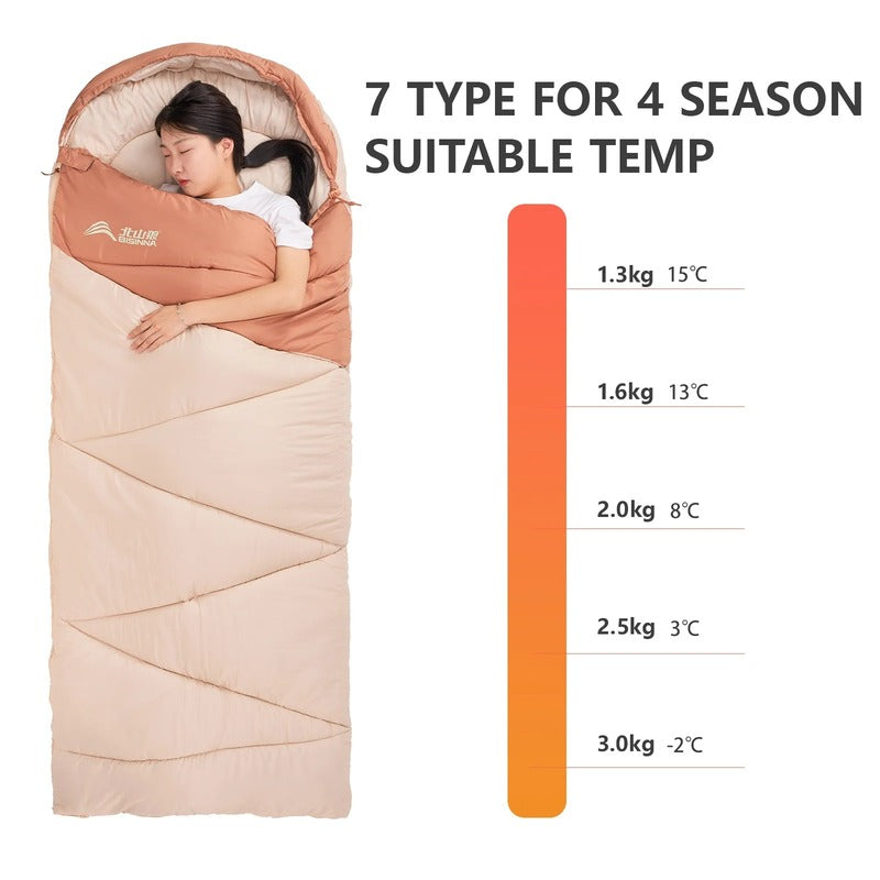 Ultralight Camping Sleeping Bag for 4 Season Use - Warm Cotton 1005008096974559-White-3
