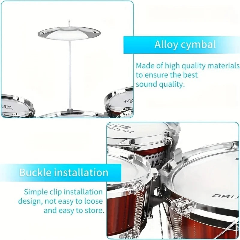 Kids Drum Set Musical Toy Drum Kit For Toddlers 8142491254984-al