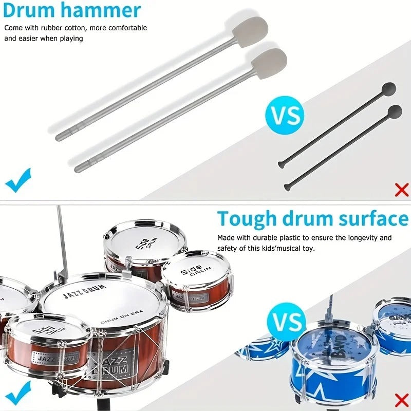 Kids Drum Set Musical Toy Drum Kit For Toddlers 8142491254984-al