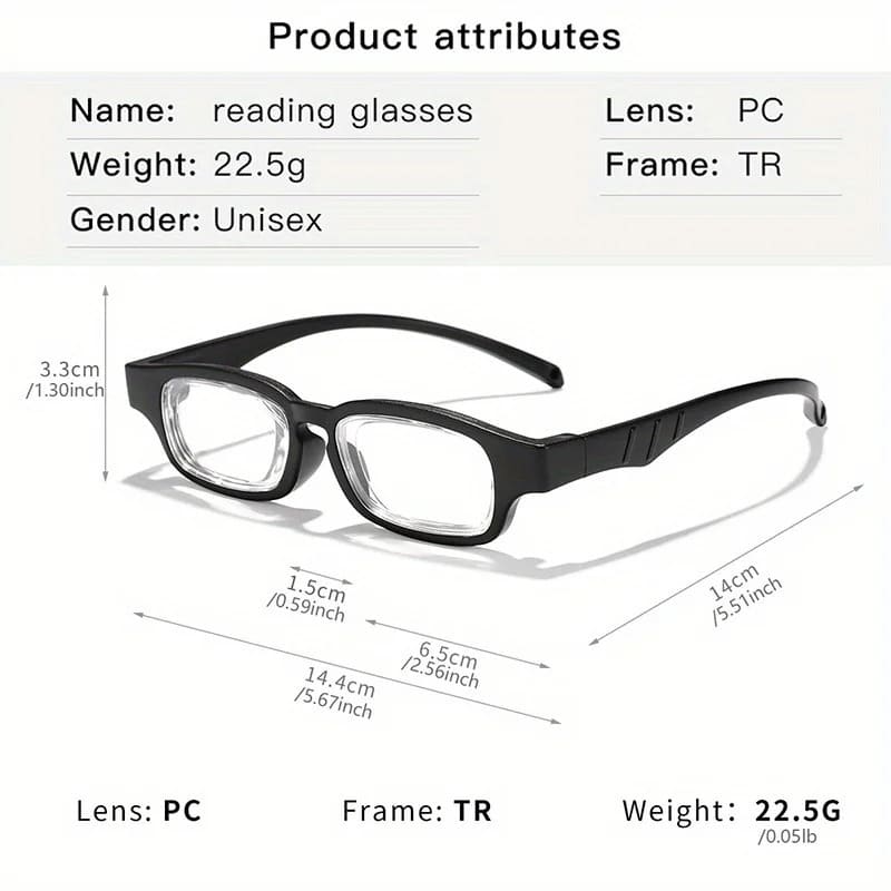 Adjustable Focus Eyeglasses TR90 Flexible Lightweight Multifocus Reading Glasses 251584