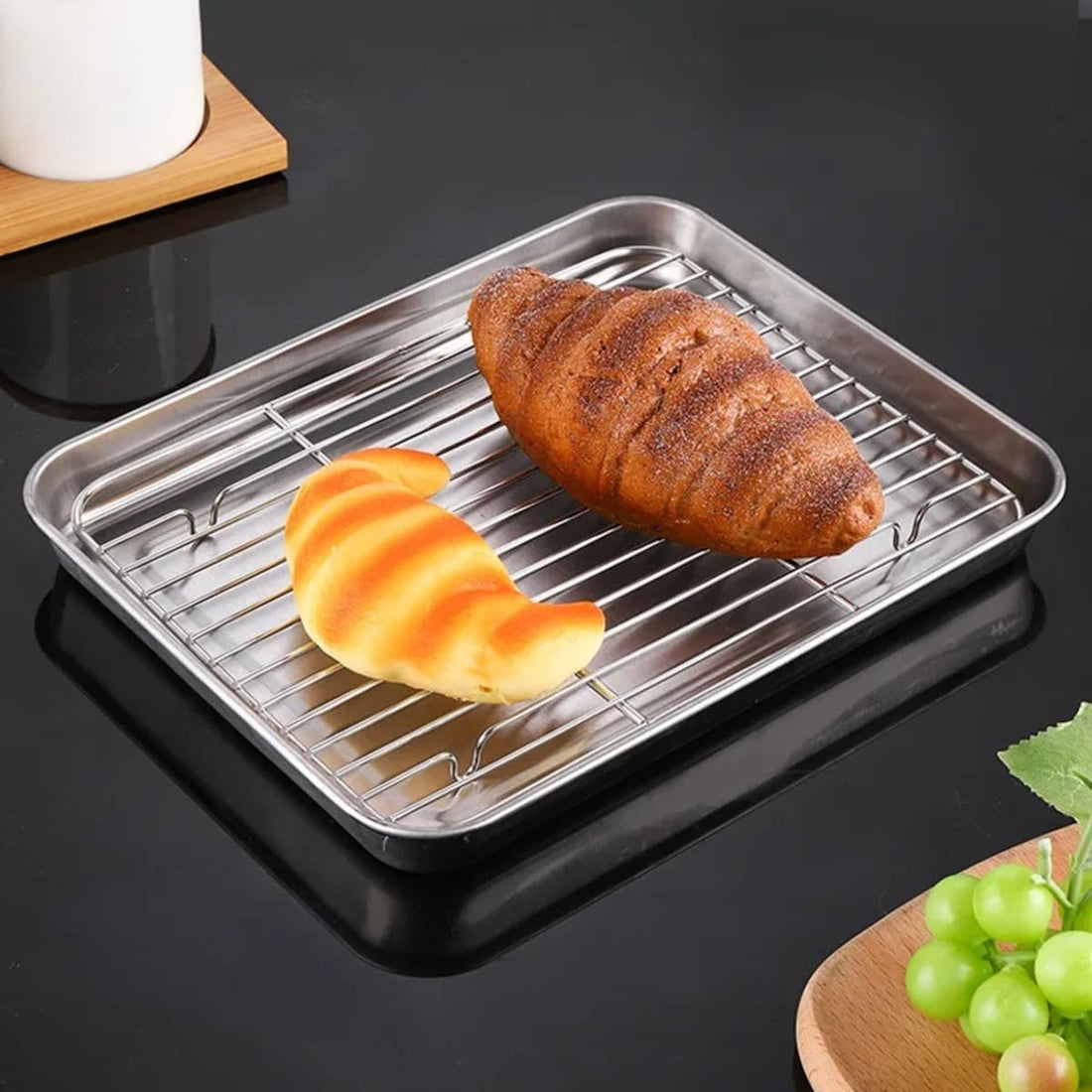 Multipurpose Cooling Rack for Baking with Oven Tray Stainless Steel Set 1005005606177094-al